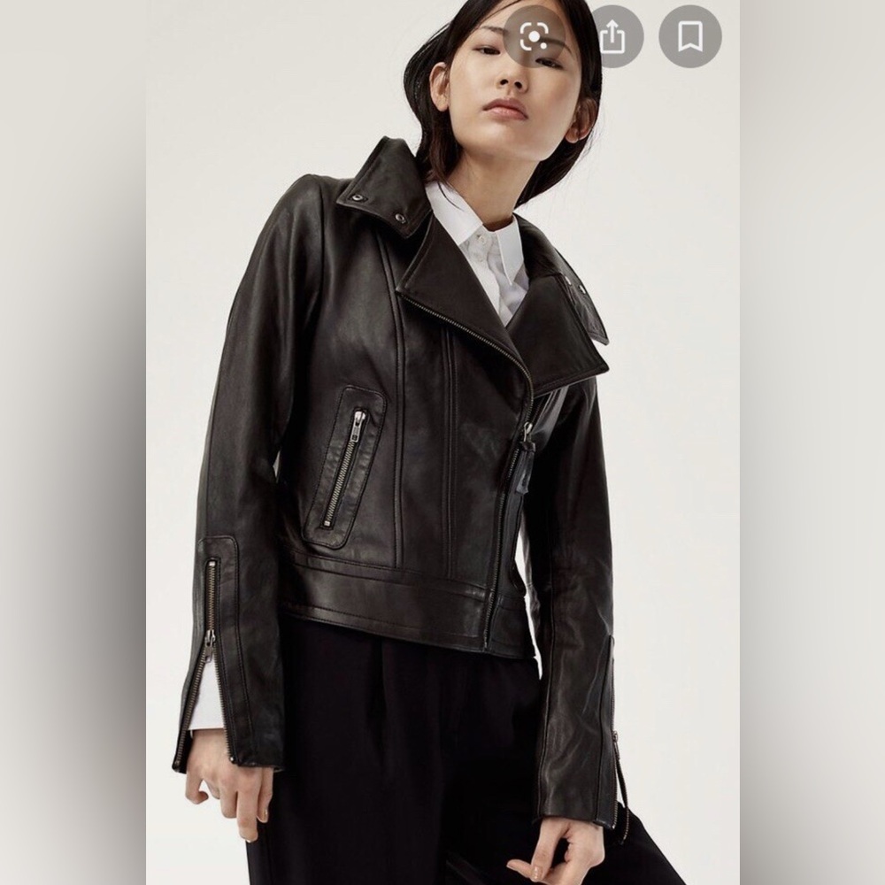 Black Leather Kenya Moto Jacket